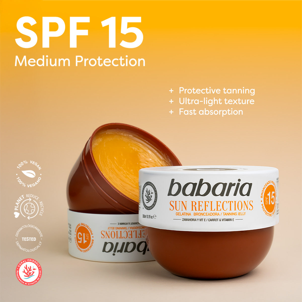 Babaria Sun Reflections Tanning Gel LF 15 300ml
